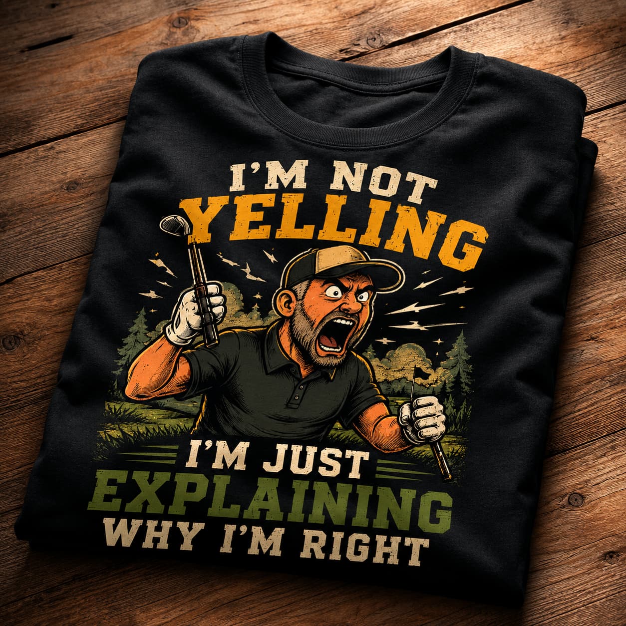I'm Not Yelling Funny Golf Shirt - Image 2