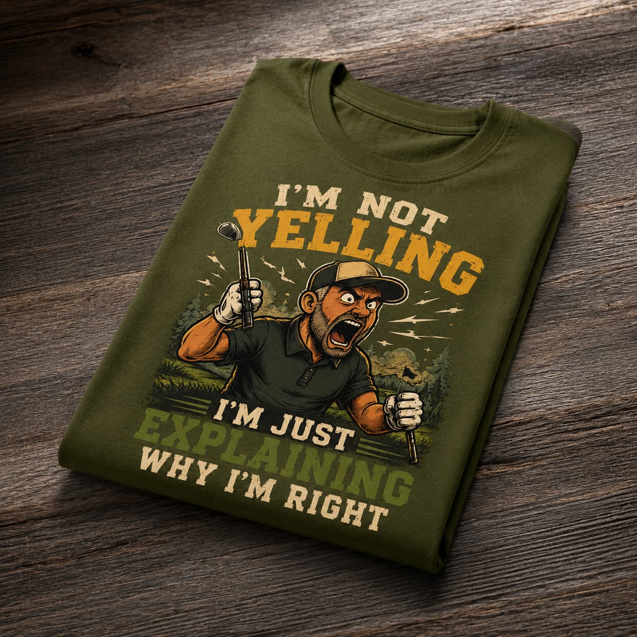 I'm Not Yelling Funny Golf Shirt - Image 3