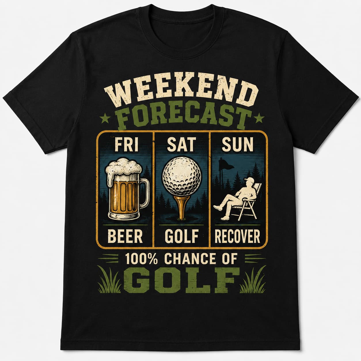 Weekend Forecast Funny Golf Shirt