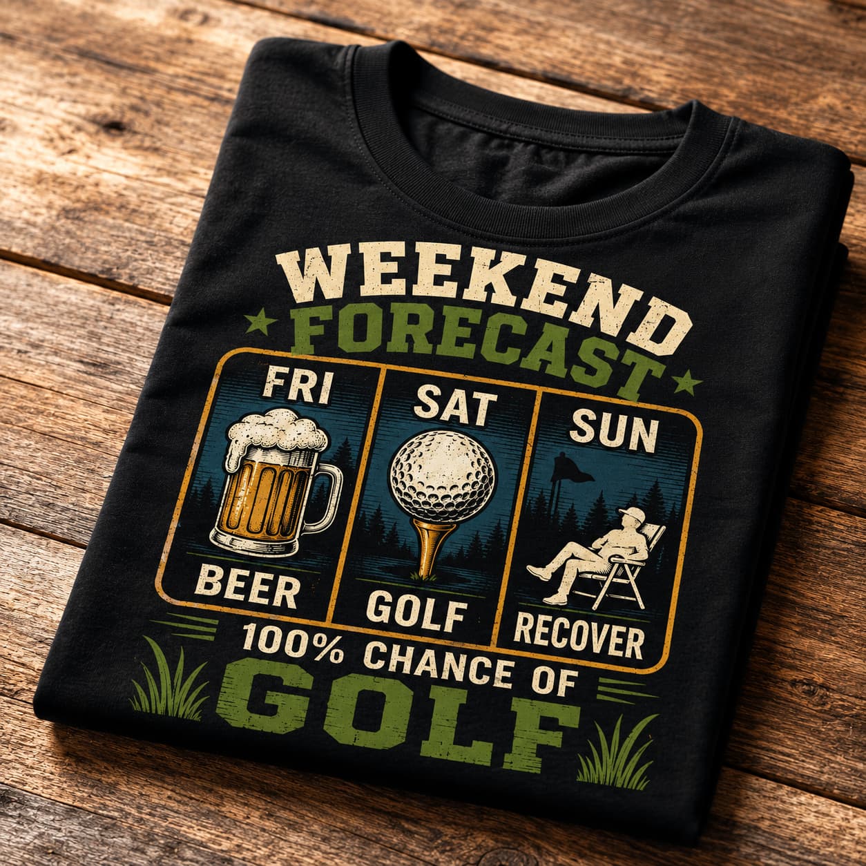 Weekend Forecast Funny Golf Shirt - Image 2