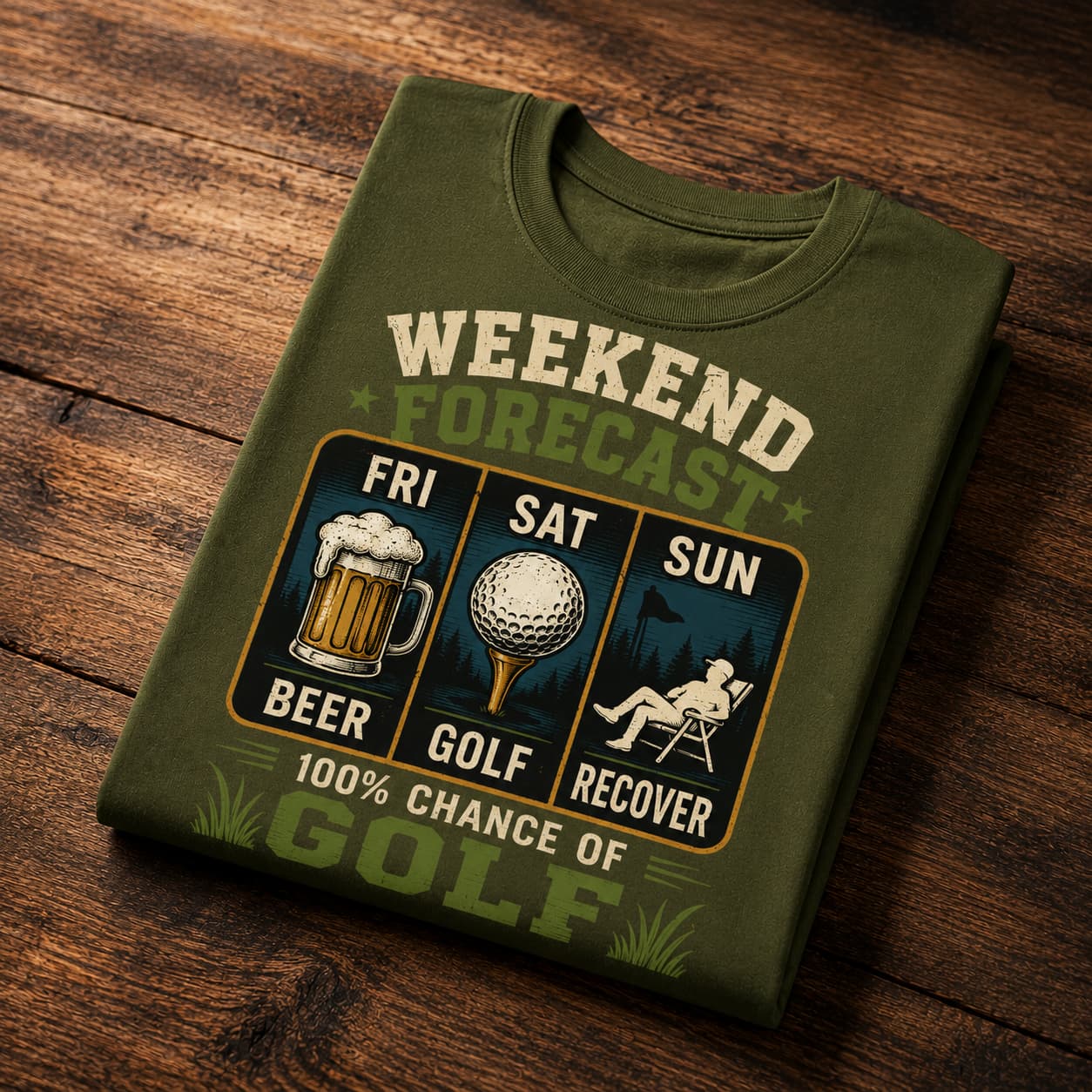 Weekend Forecast Funny Golf Shirt - Image 3