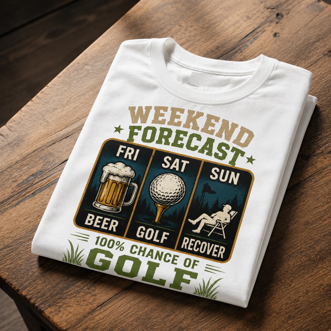 Weekend Forecast Funny Golf Shirt - Image 4