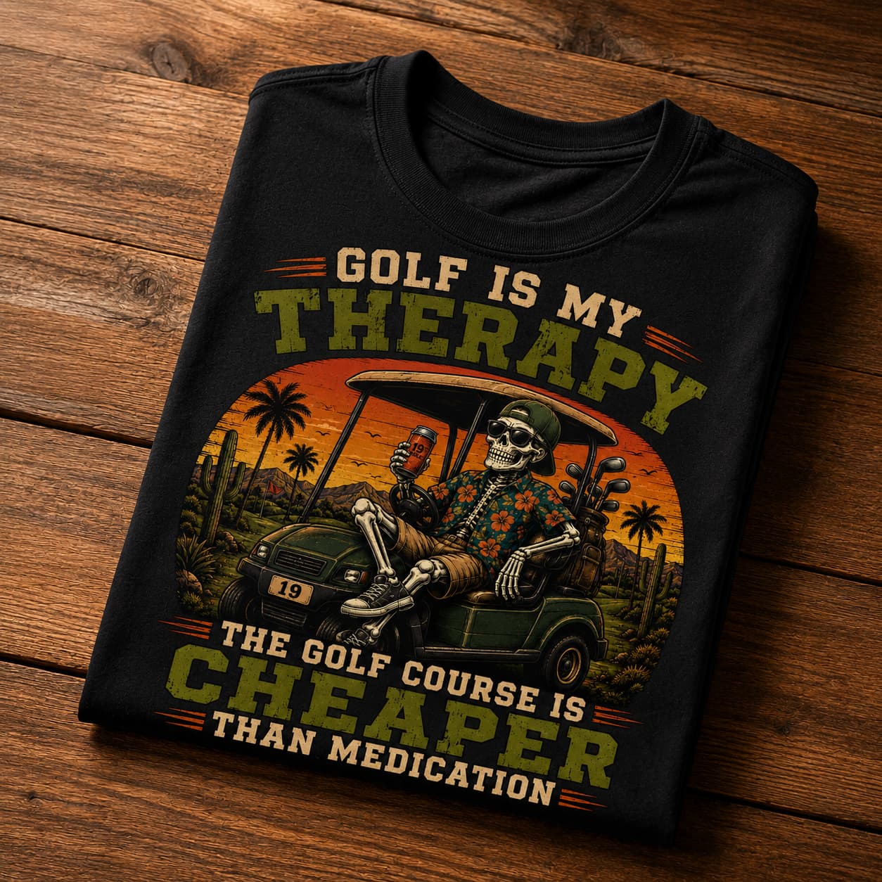 Golf Is My Therapy Funny Golf Shirt - Image 2