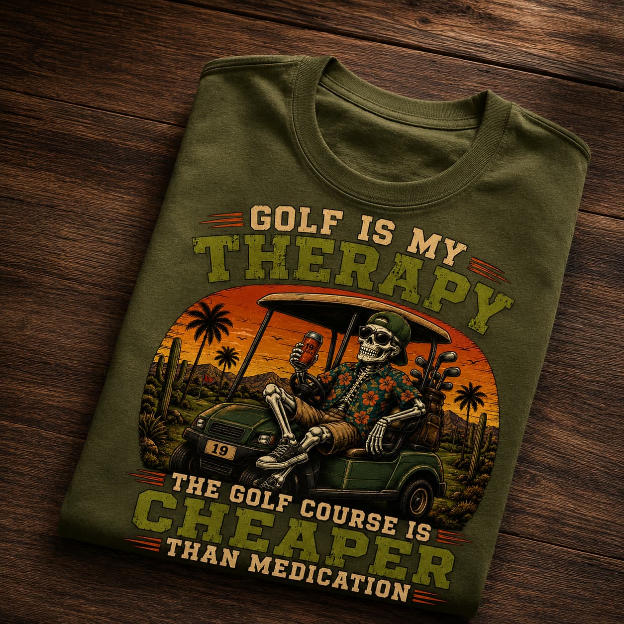 Golf Is My Therapy Funny Golf Shirt - Image 3