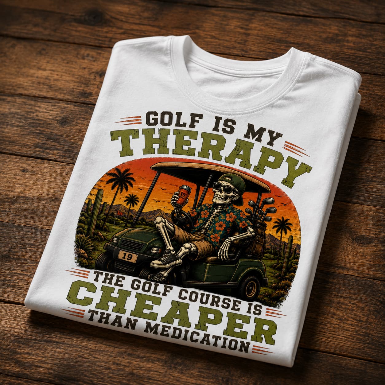 Golf Is My Therapy Funny Golf Shirt - Image 4