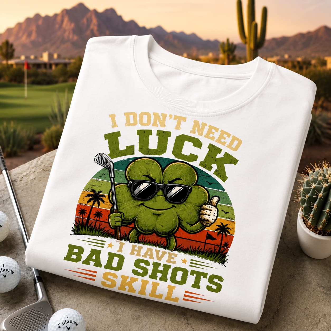 I Don't Need Luck Funny Golf Shirt - Image 4