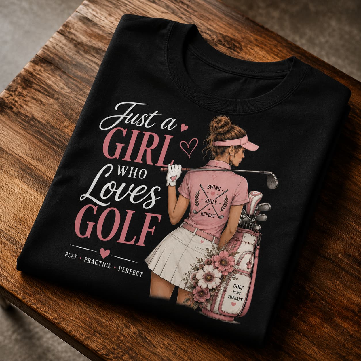 Just a Girl Who Loves Golf Women's Golf Shirt - Image 2
