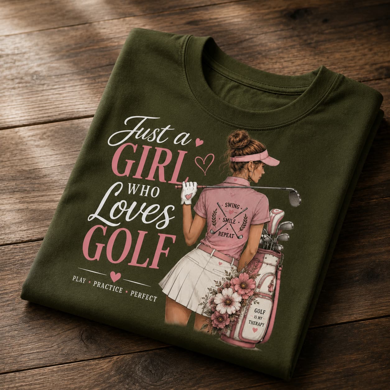 Just a Girl Who Loves Golf Women's Golf Shirt - Image 3
