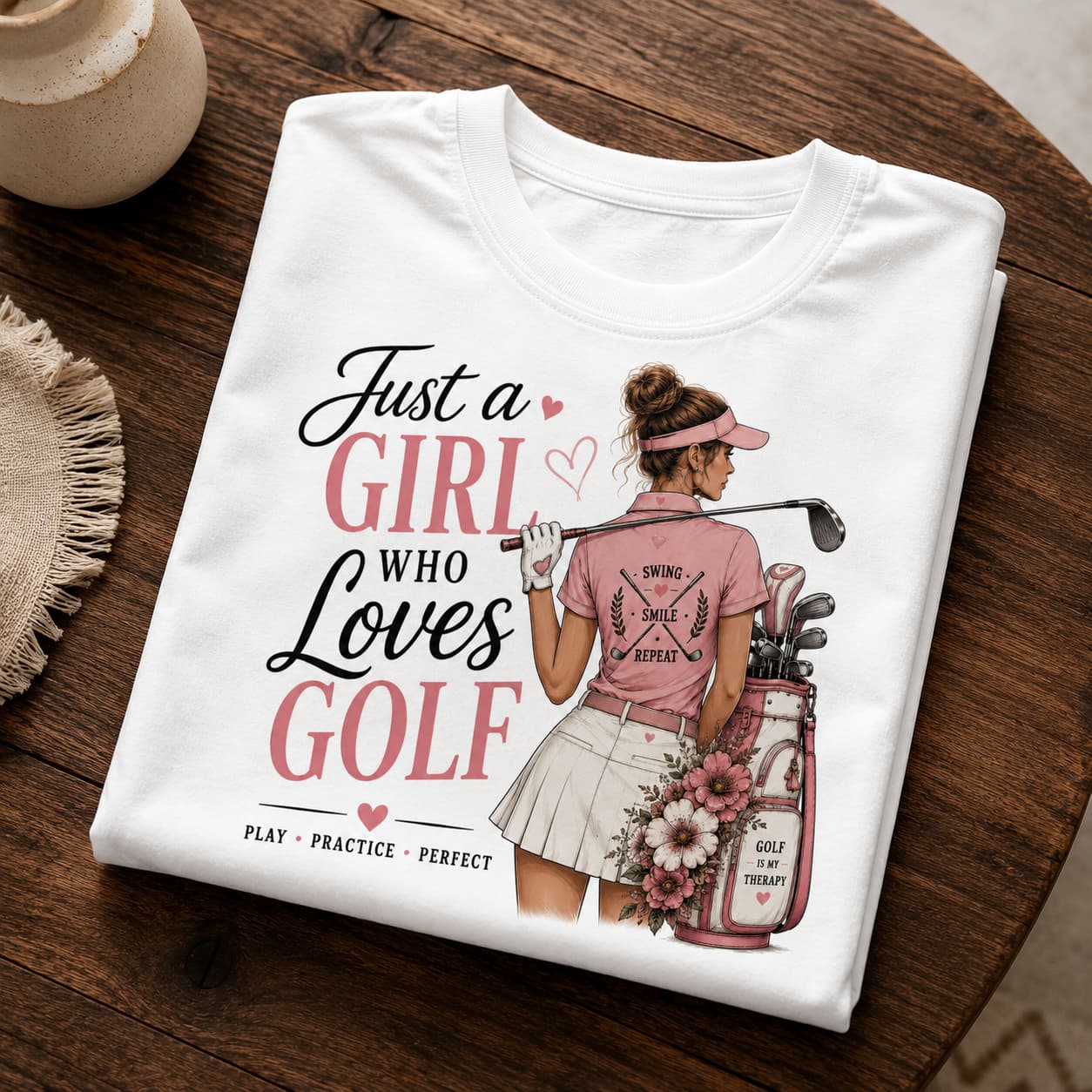 Just a Girl Who Loves Golf Women's Golf Shirt - Image 4
