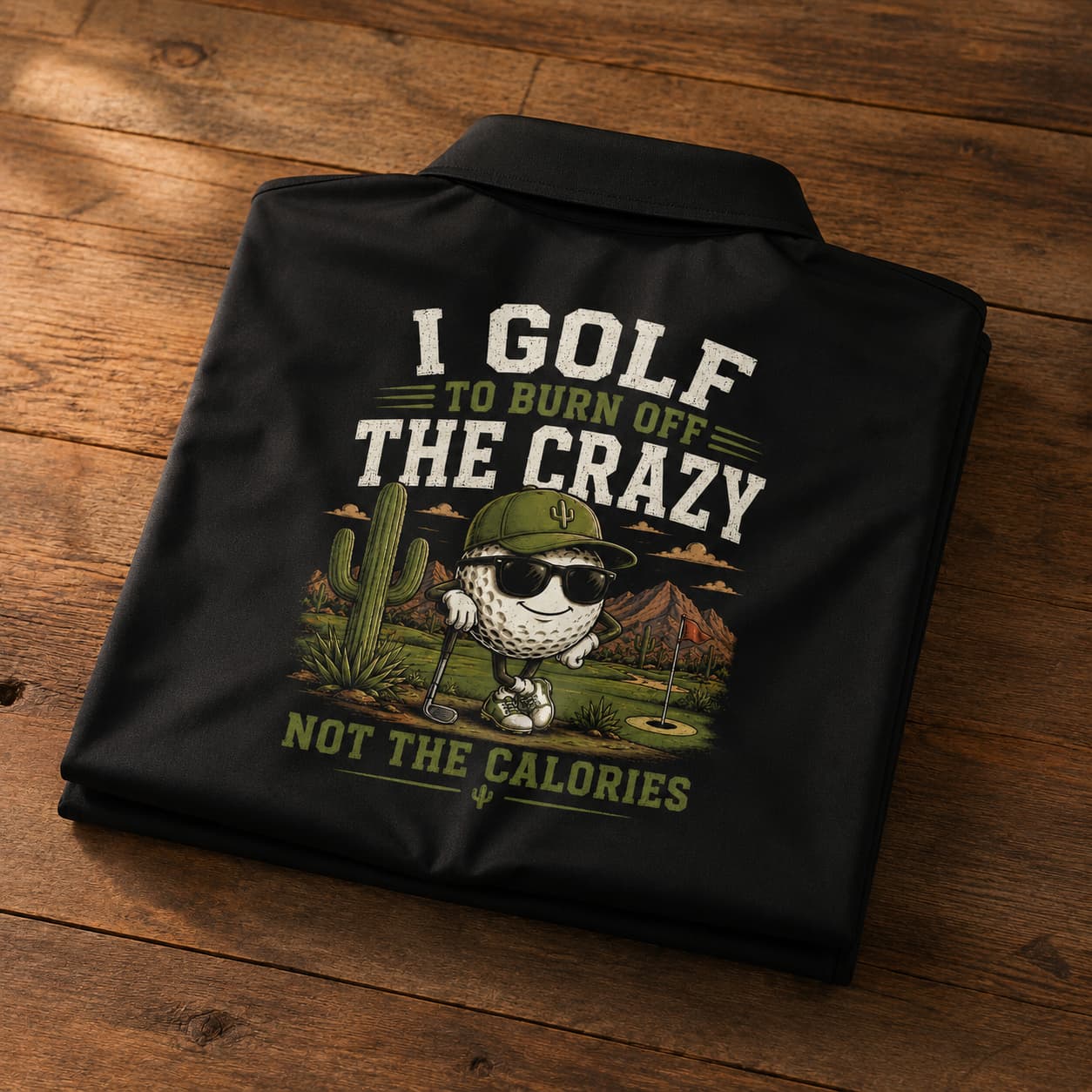 I Golf to Burn Off the Crazy Premium Golf Polo - Image 2