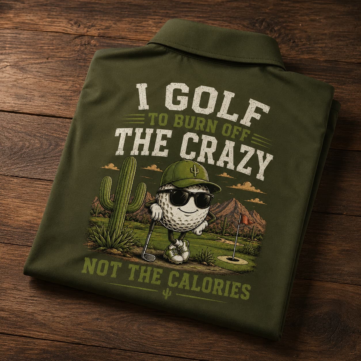 I Golf to Burn Off the Crazy Premium Golf Polo - Image 3