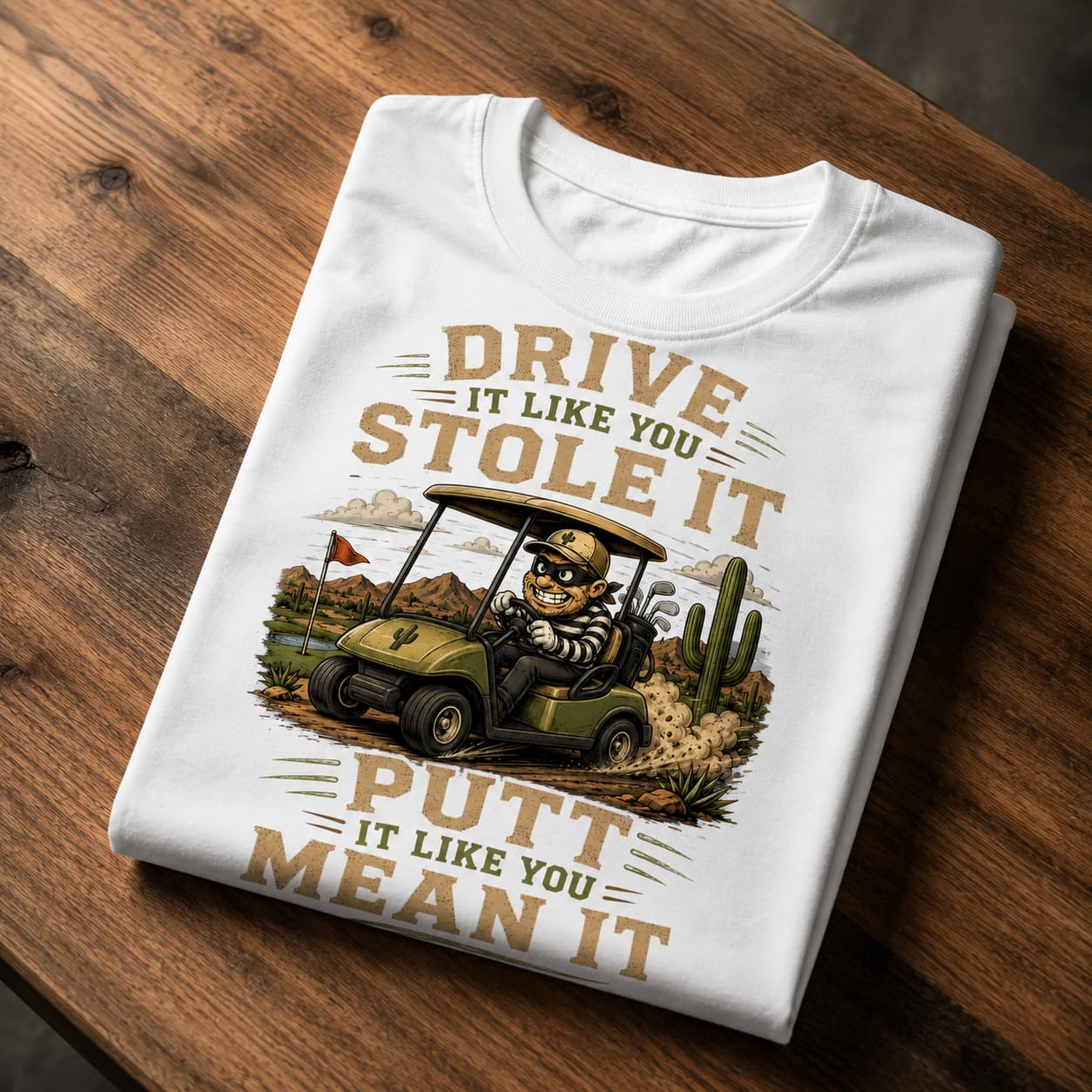 Drive It Like You Stole It Funny Golf Shirt - Image 4