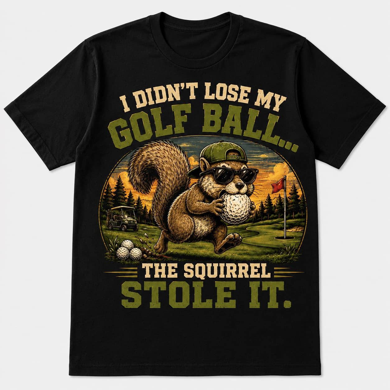 The Squirrel Stole It Funny Golf Shirt