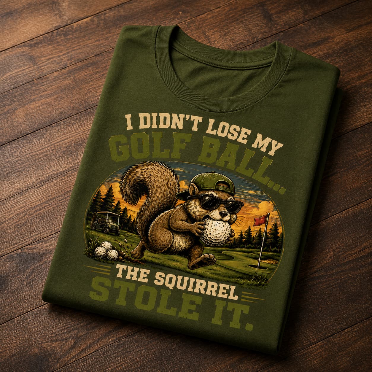 The Squirrel Stole It Funny Golf Shirt - Image 3