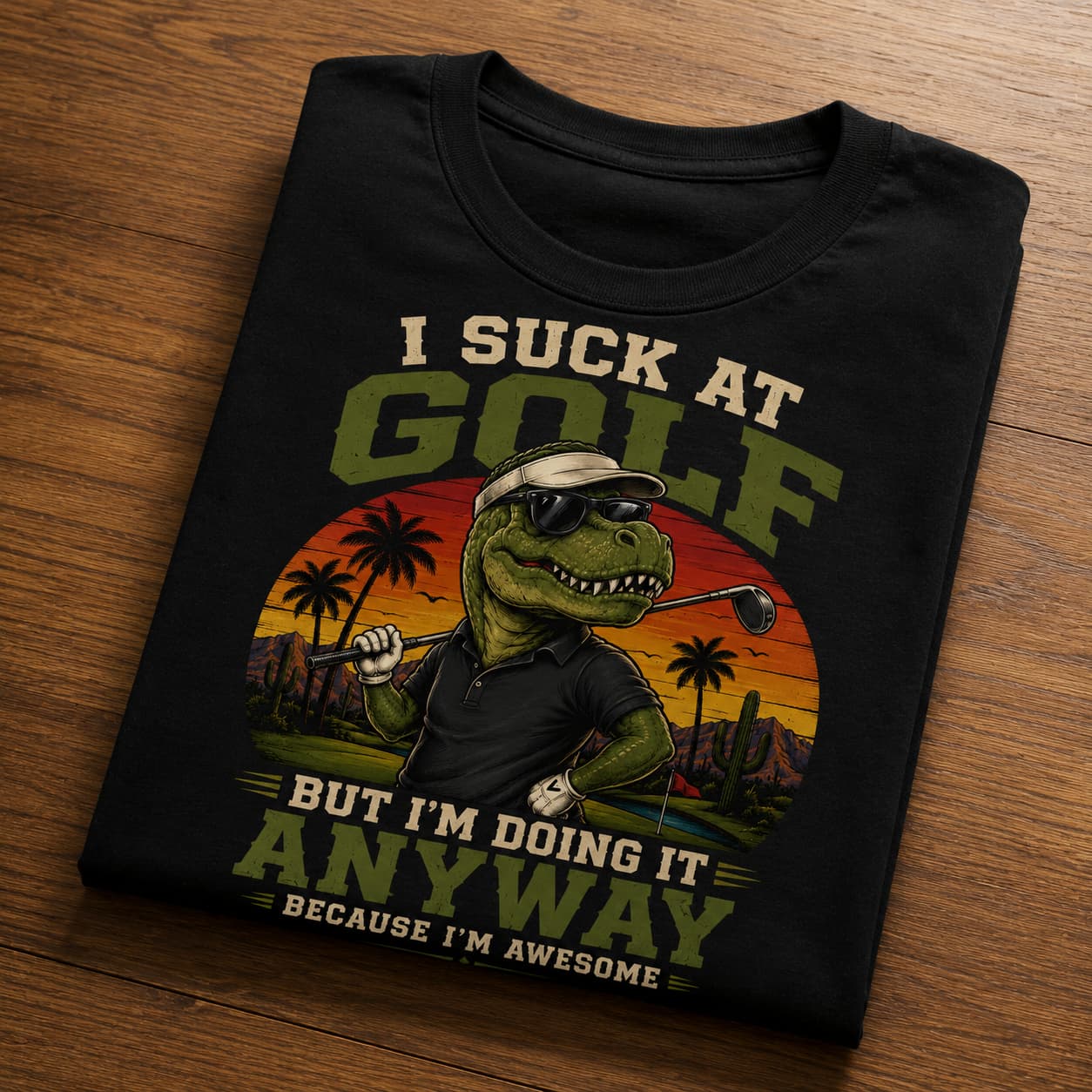 Suck At Golf Funny Golf Shirt - Image 2