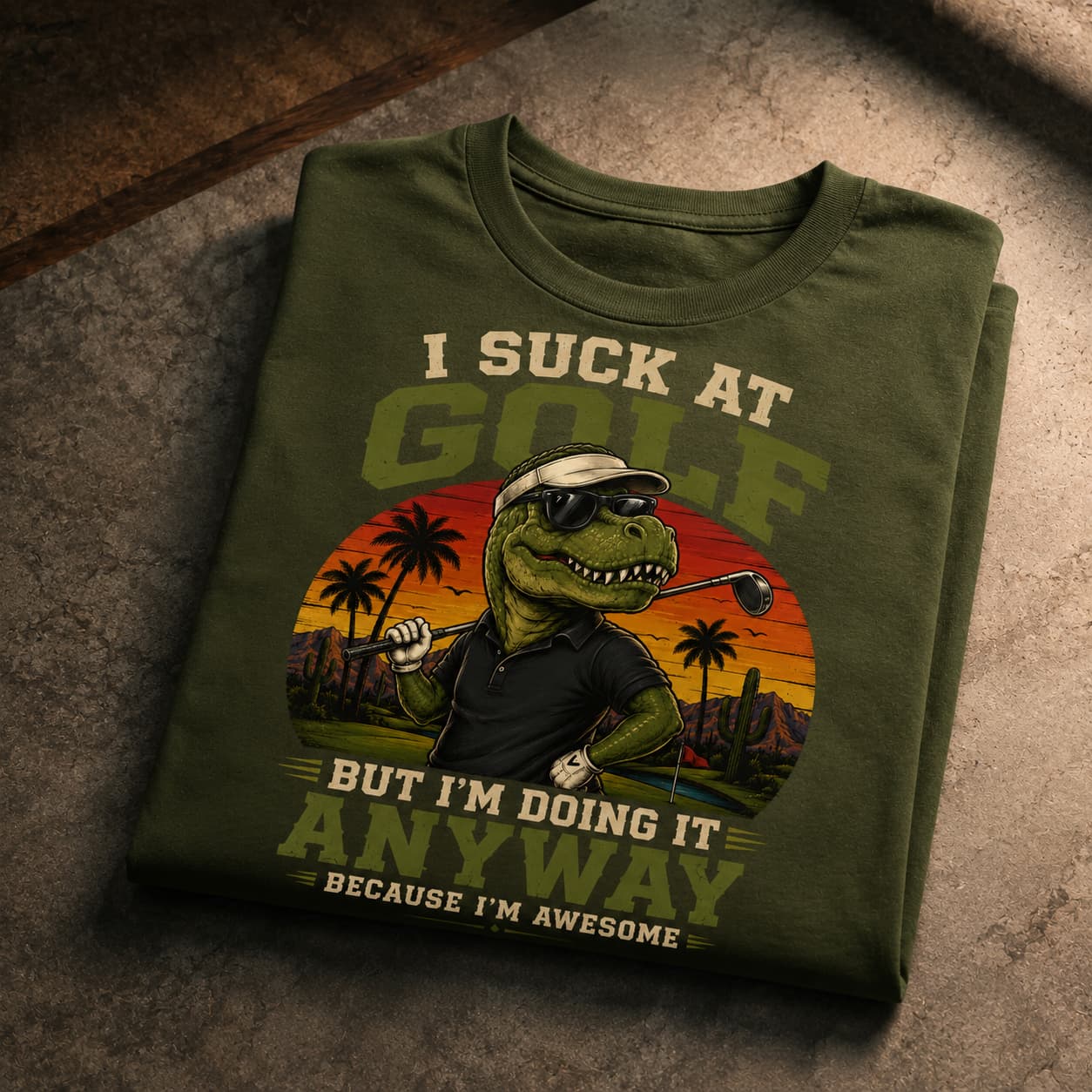 Suck At Golf Funny Golf Shirt - Image 3