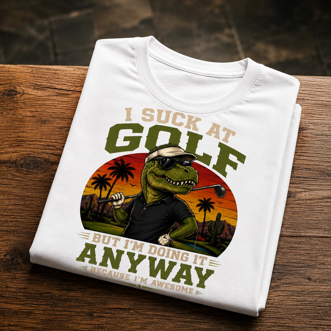 Suck At Golf Funny Golf Shirt - Image 4