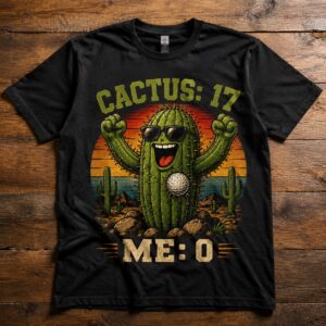 Cactus: 17 Me: 0 Funny Golf Shirt