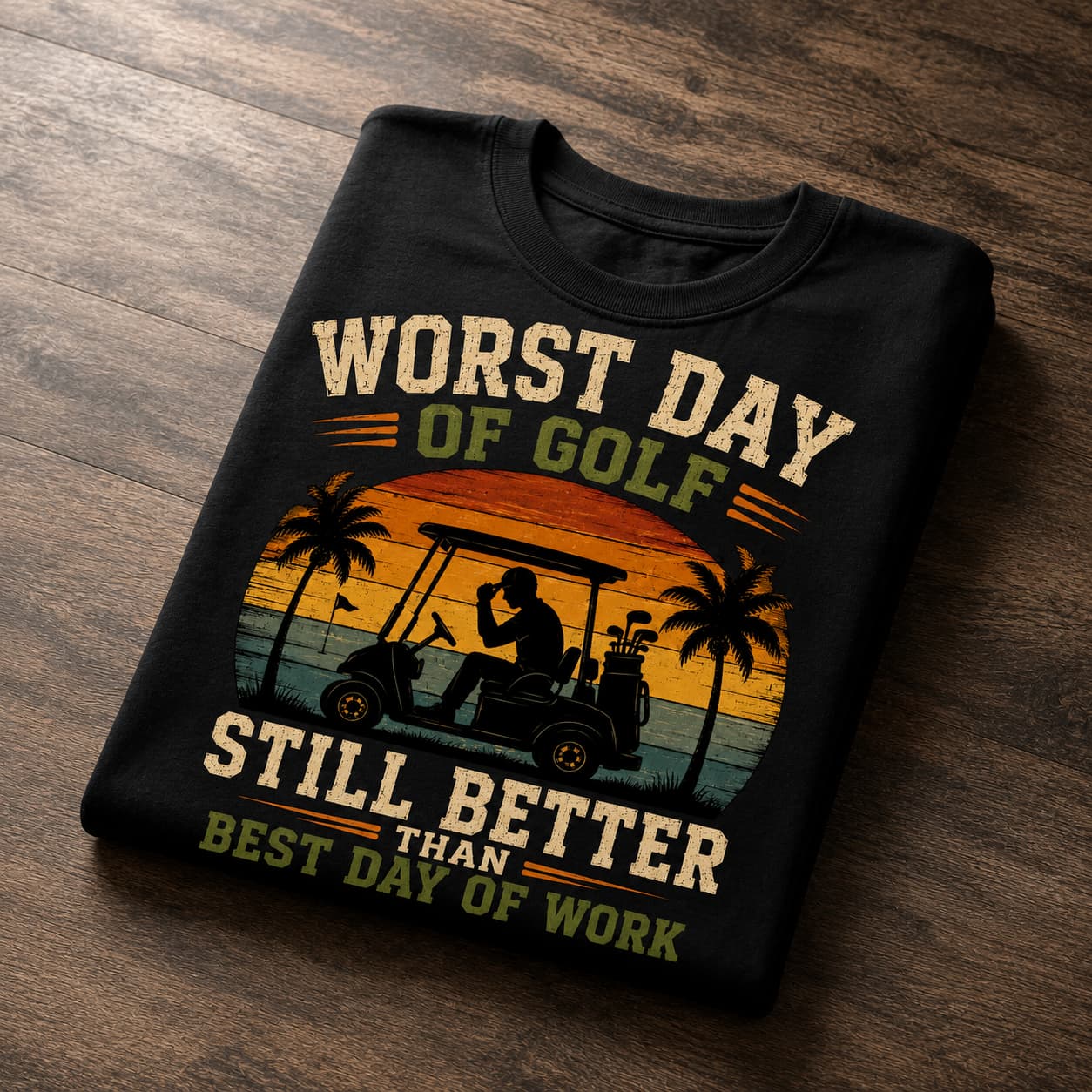 Worst Day of Golf Still Better Than Best Day of Work Funny Golf Shirt - Image 2