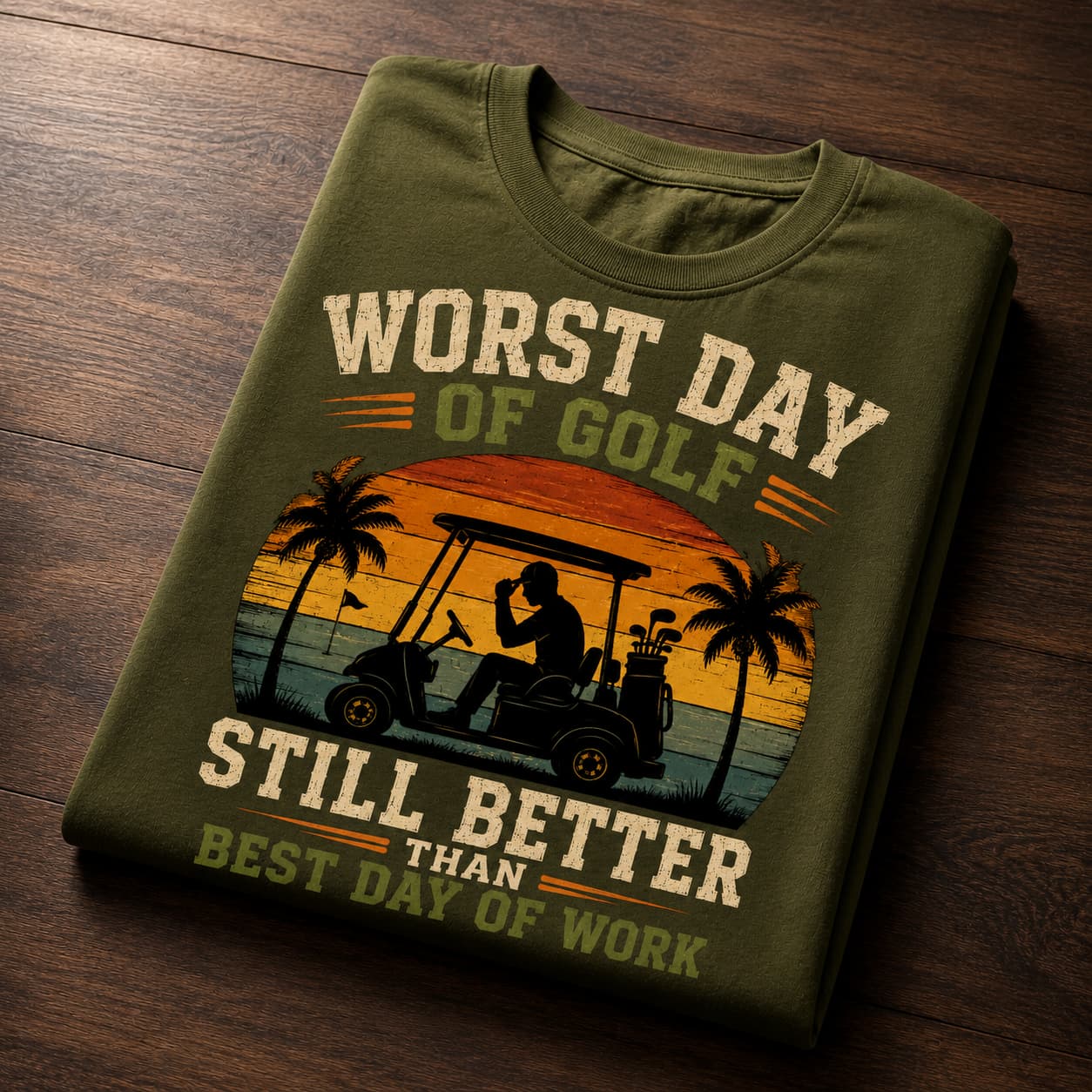 Worst Day of Golf Still Better Than Best Day of Work Funny Golf Shirt - Image 3