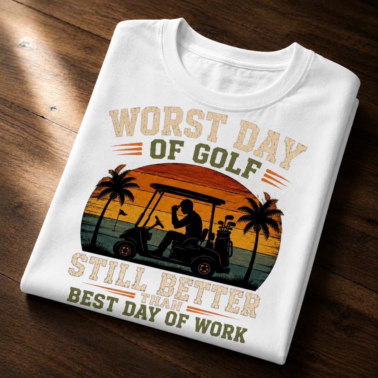 Worst Day of Golf Still Better Than Best Day of Work Funny Golf Shirt - Image 4